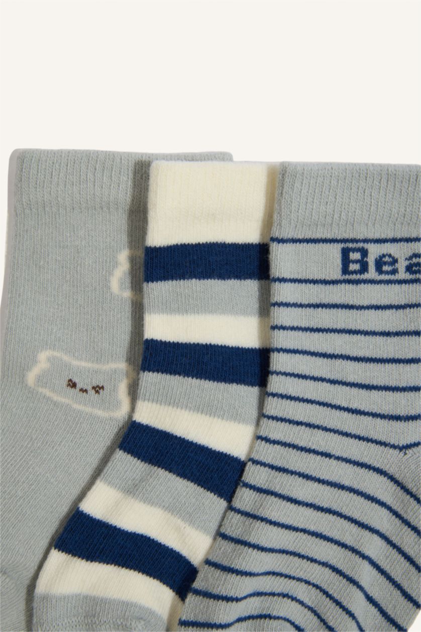 BABY BOY MIXED شرابات قصيرة اولادي قطن مطبوع - 3 قطع