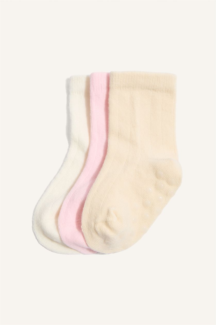 Kız Bebek Yumuşak Pamuklu 3'Lü Çorap Kız Bebek