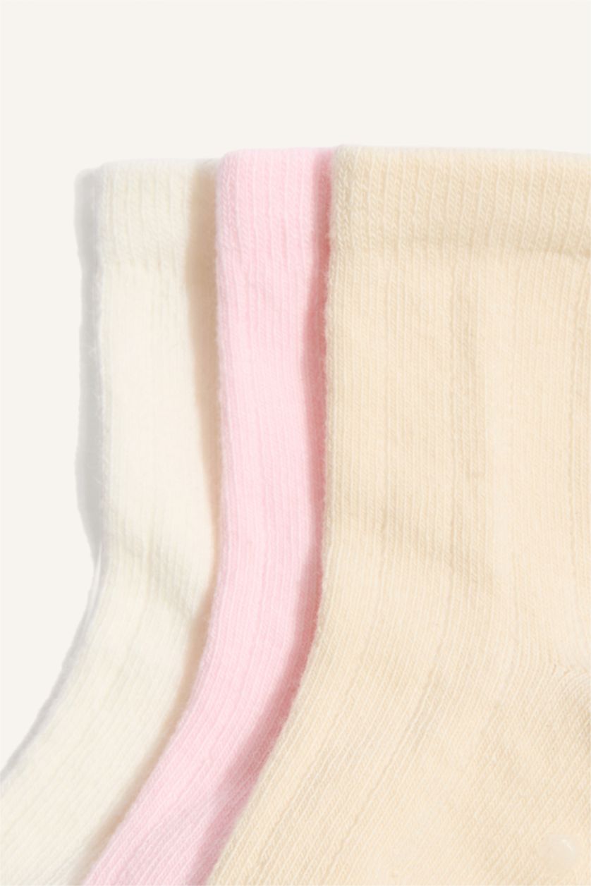 Kız Bebek Yumuşak Pamuklu 3'Lü Çorap Kız Bebek