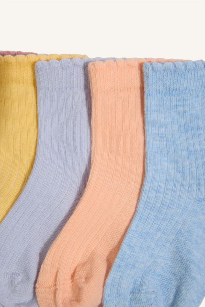 Kız Bebek Karma 5'li Pamuklu Uzun Çorap Kız Bebek