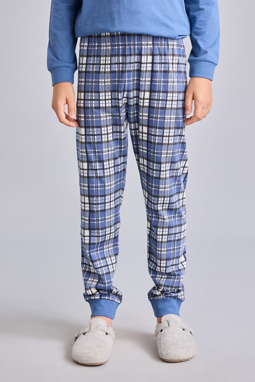 Young Boys - Teen Boys Blue 2 piece Regular Fit Knitted Pyjamas