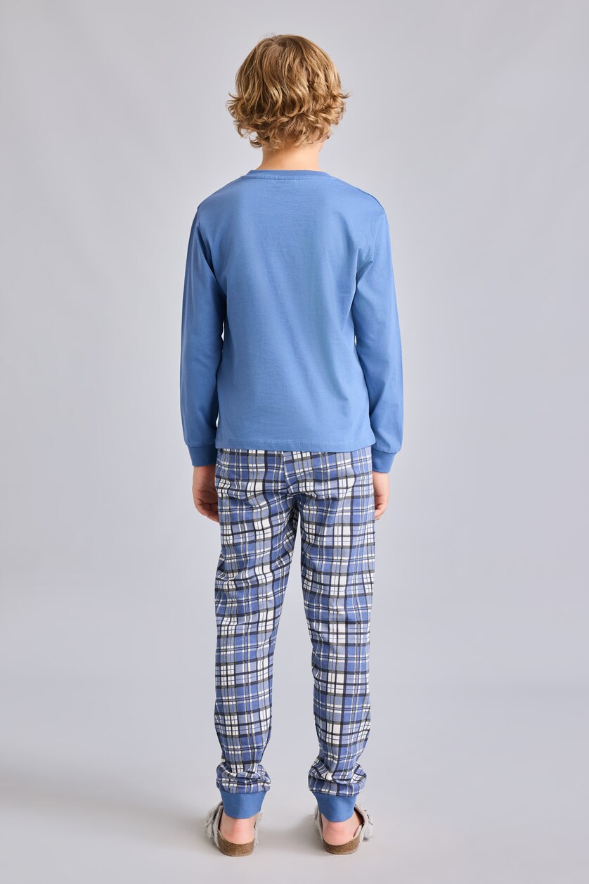 Young Boys - Teen Boys Blue 2 piece Regular Fit Knitted Pyjamas