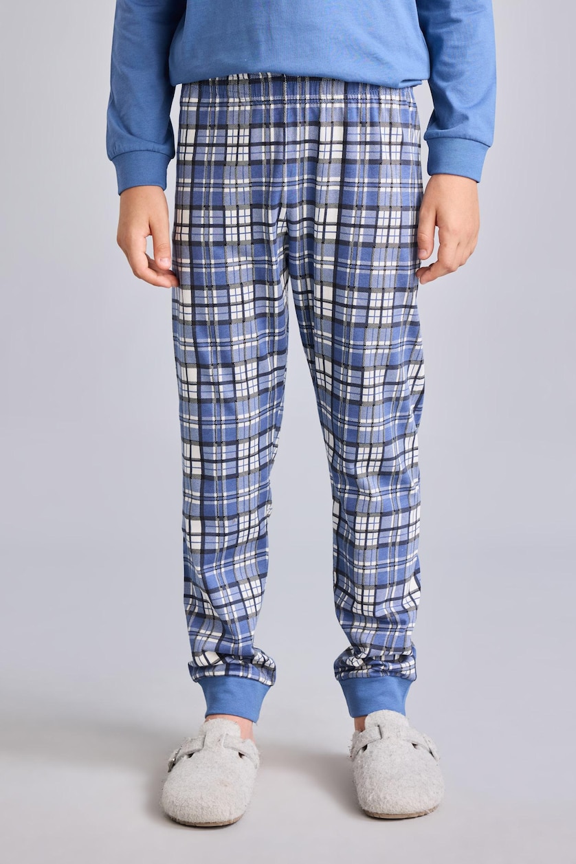BOYS & TEENS Blue Boy Regular Fit 2 Piece Pyjama Set