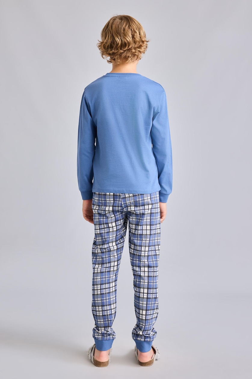 BOYS & TEENS Blue Boy Regular Fit 2 Piece Pyjama Set