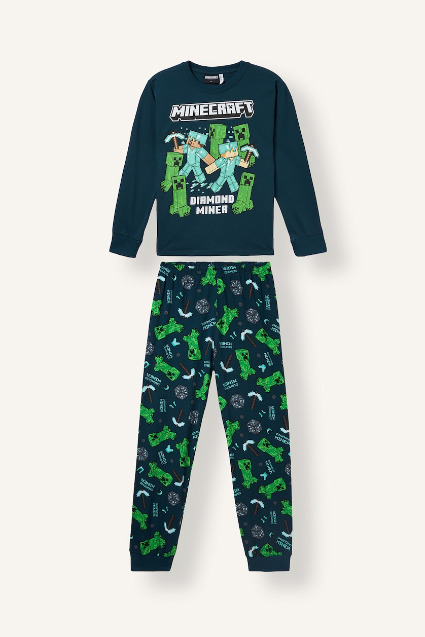 Boys & Teens Dark Green سيت بجامة قصة عادية من قطعتين