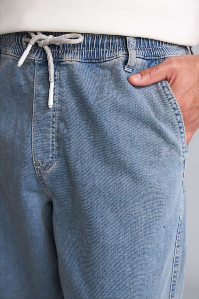 Erkek Açık Mavi Geniş Paça Pantolon