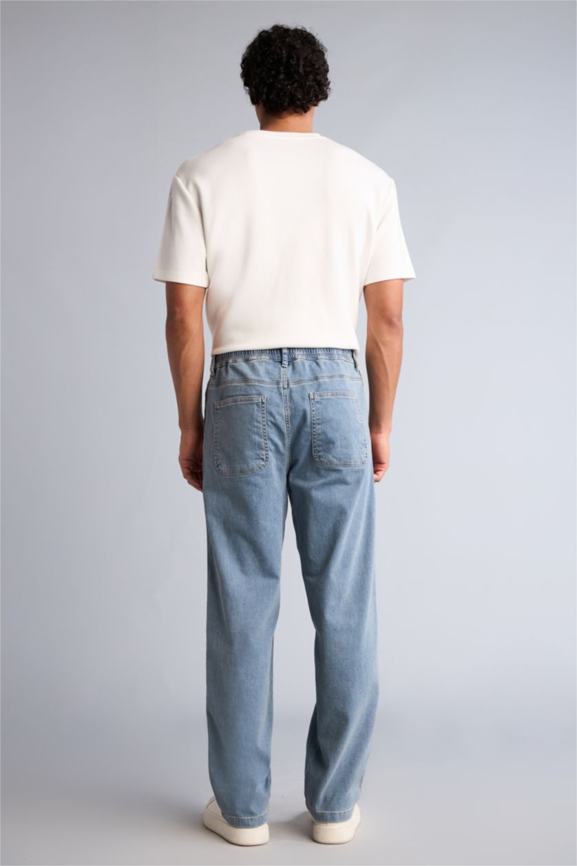 Erkek Açık Mavi Geniş Paça Pantolon