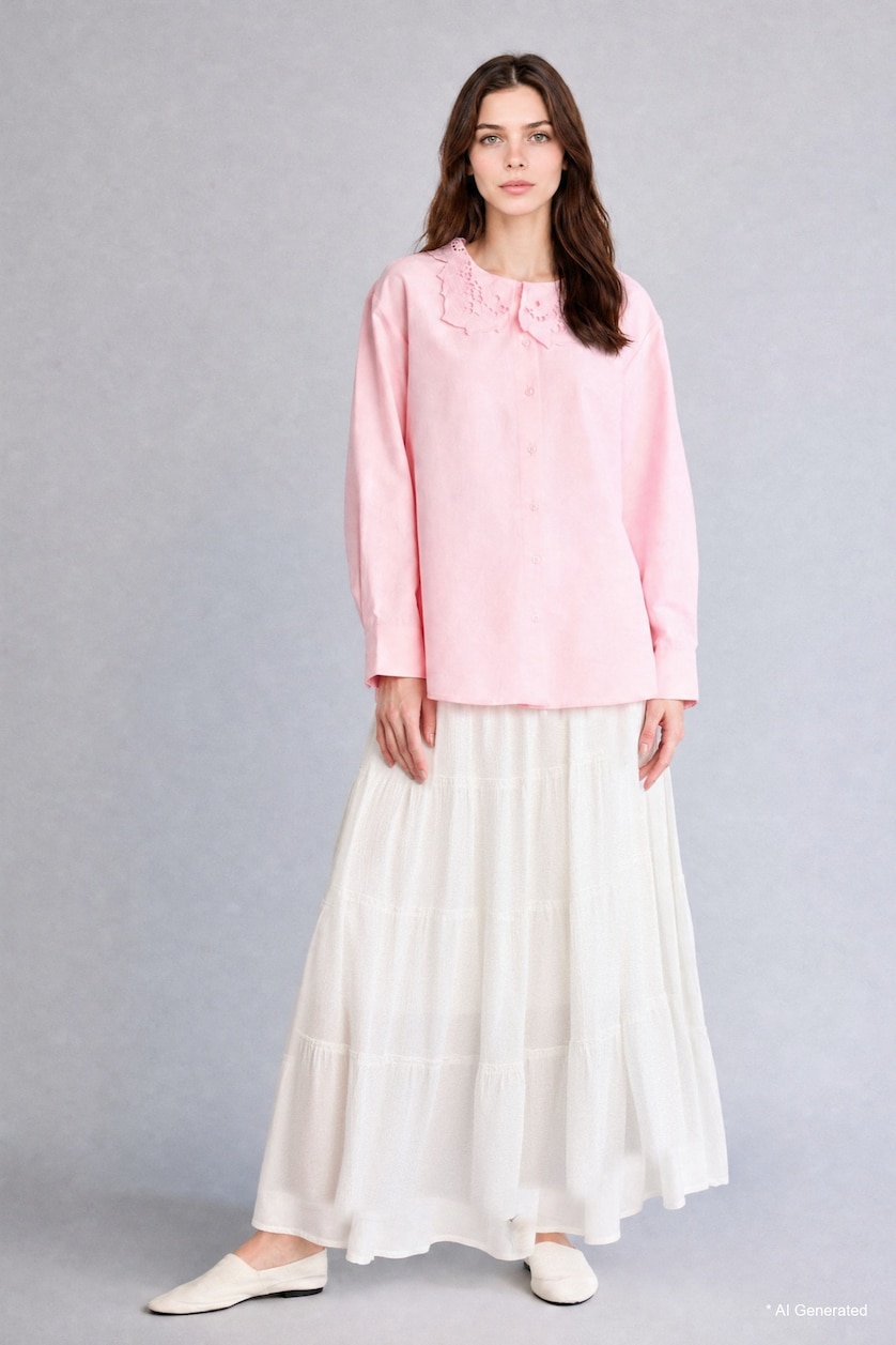 Woman Light Pink Regular Fit Poplin Light Pink Tunic