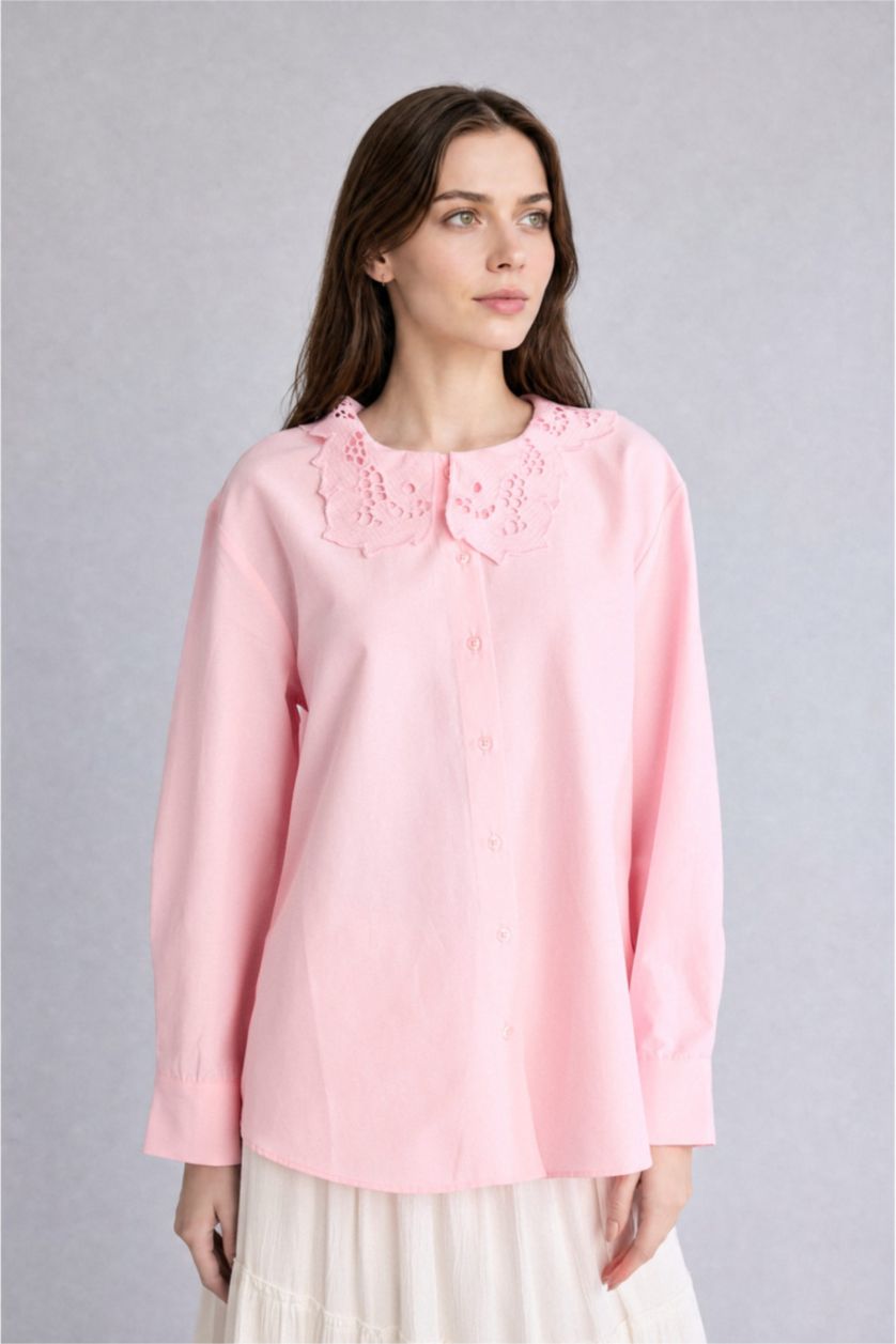 WOMAN Light Pink Regular Fit Poplin Light Pink Tunic