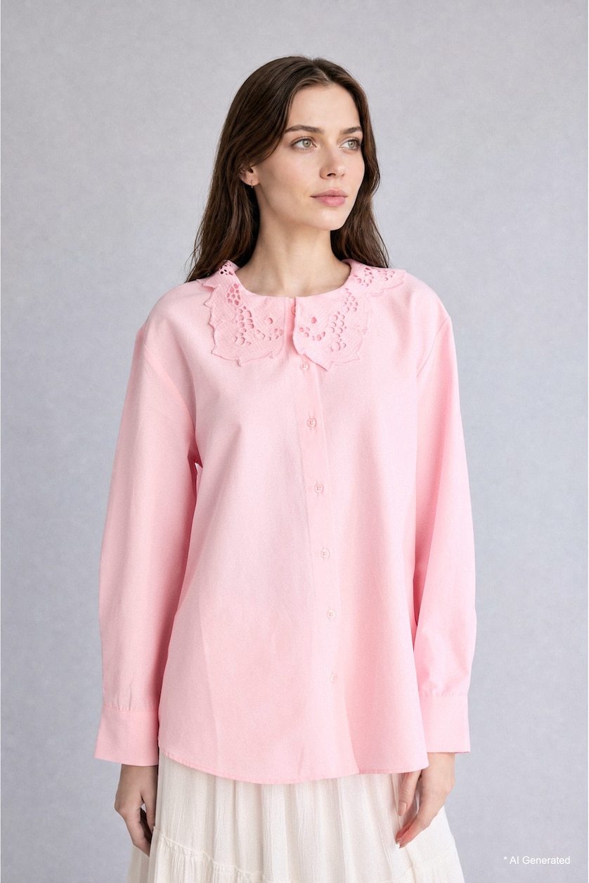 Woman Light Pink Regular Fit Poplin Light Pink Tunic