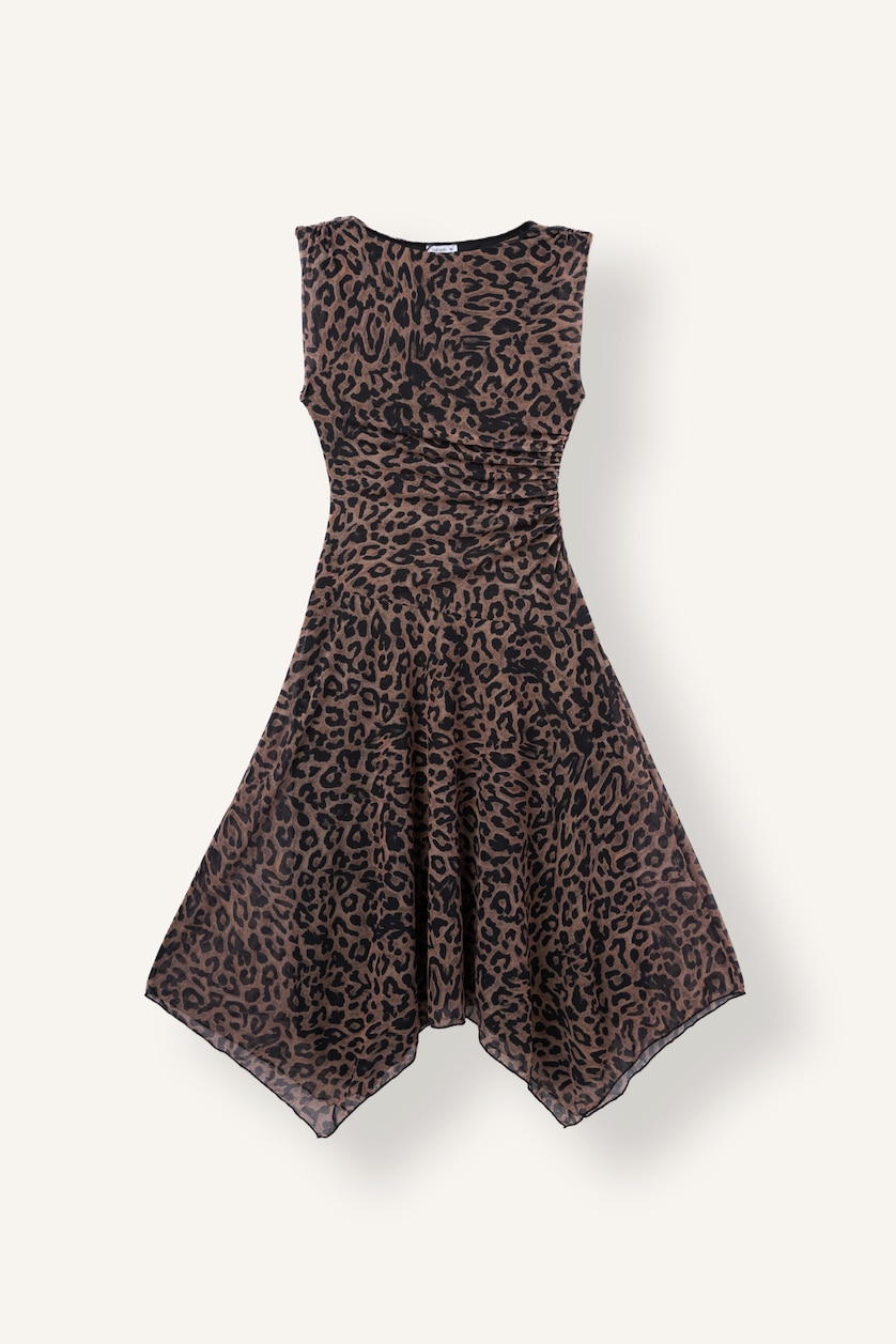 Women Brown Tulle Midi Dress