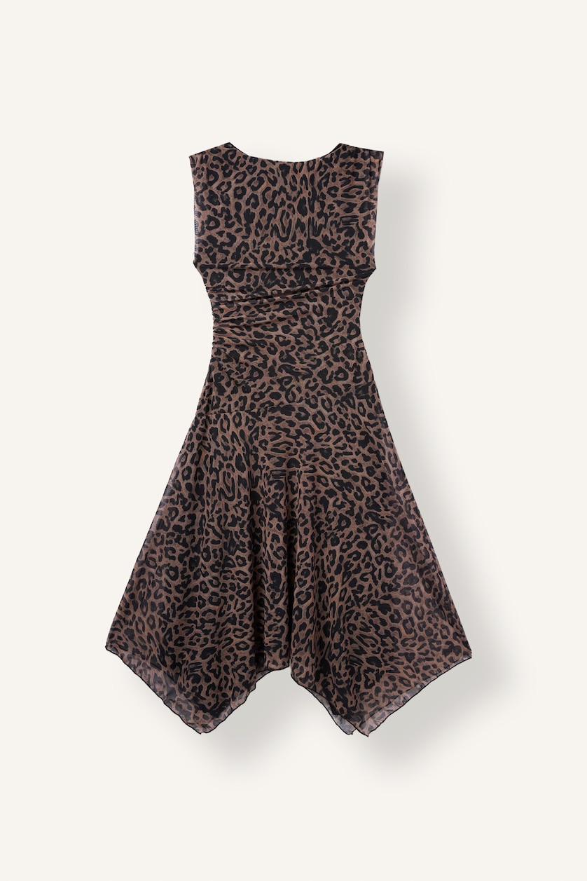 Women Brown Tulle Midi Dress