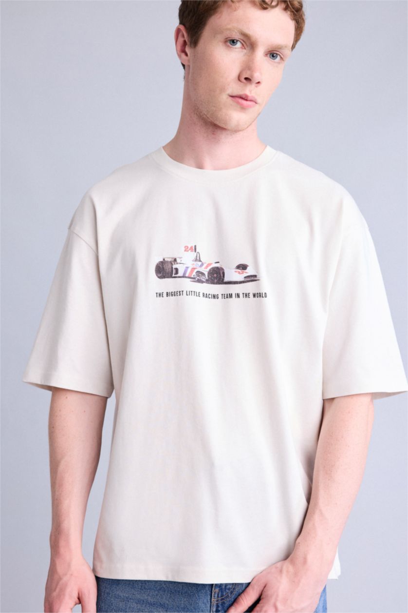 Men Stone Boxy Fit Short Sleeve T-Shirt