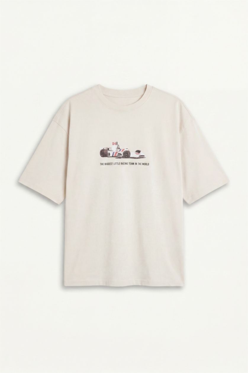 Men Stone Boxy Fit Short Sleeve T-Shirt