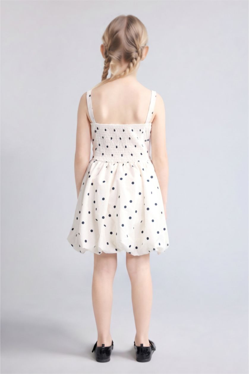 FILLES Blanc Robe en popeline à bretelles pour fille