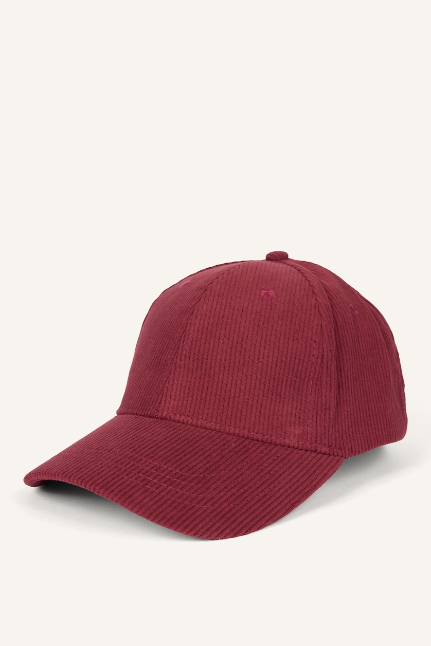 Kadın Bordo Kadın Fitilli Kadife Cap Şapka
