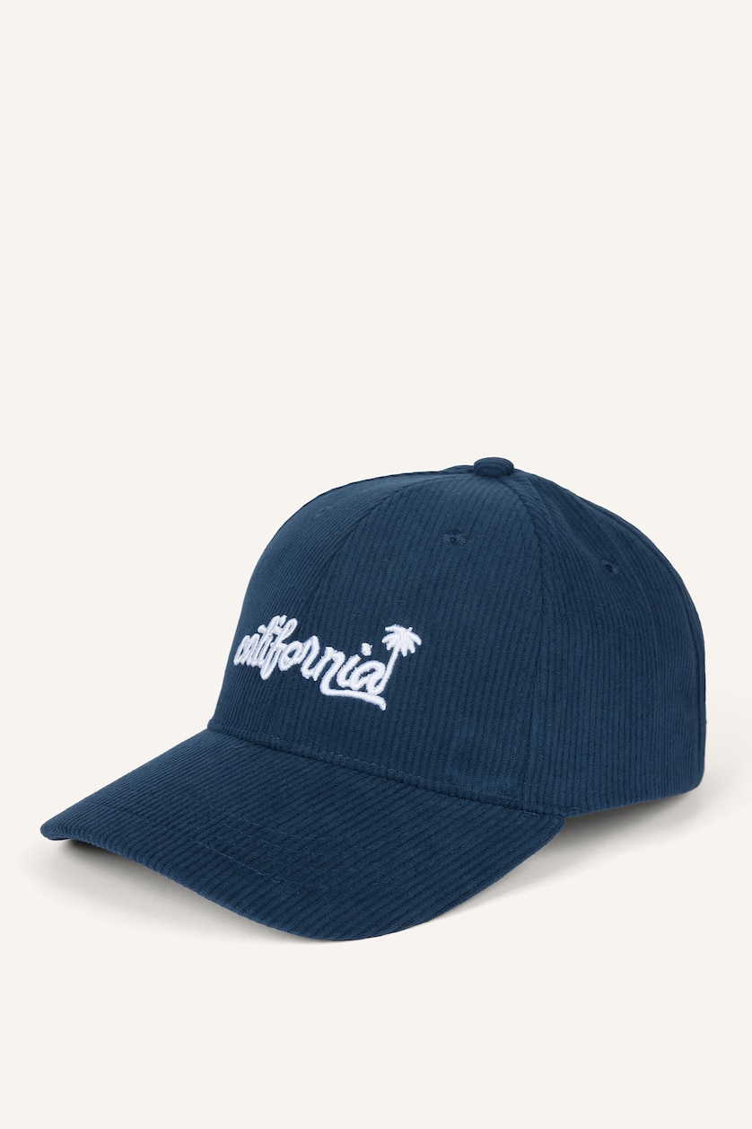 Kadın Lacivert Kadın Nakışlı Kadife Cap Şapka