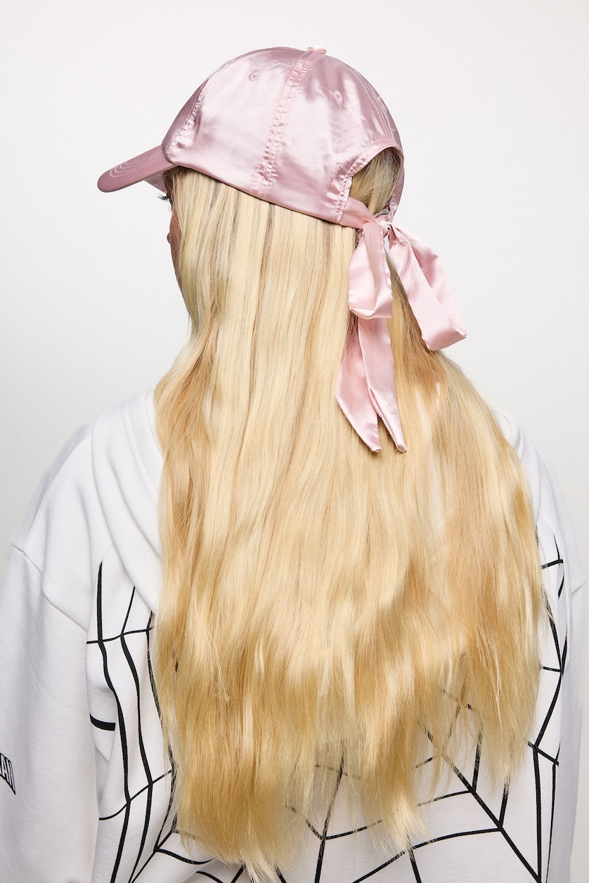 FEMRA Pink Woman Bow Detail Satin Cap