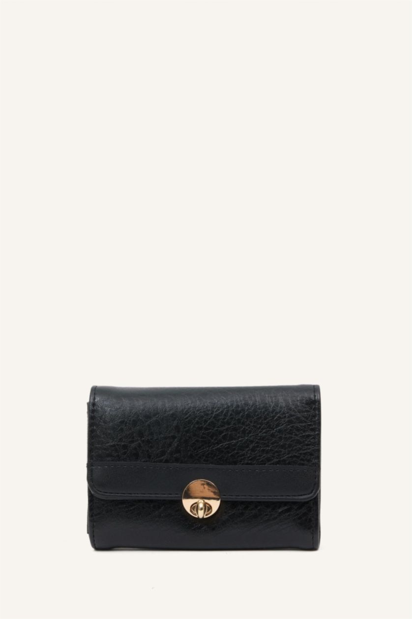 Kadın Siyah Suni Deri Cüzdan