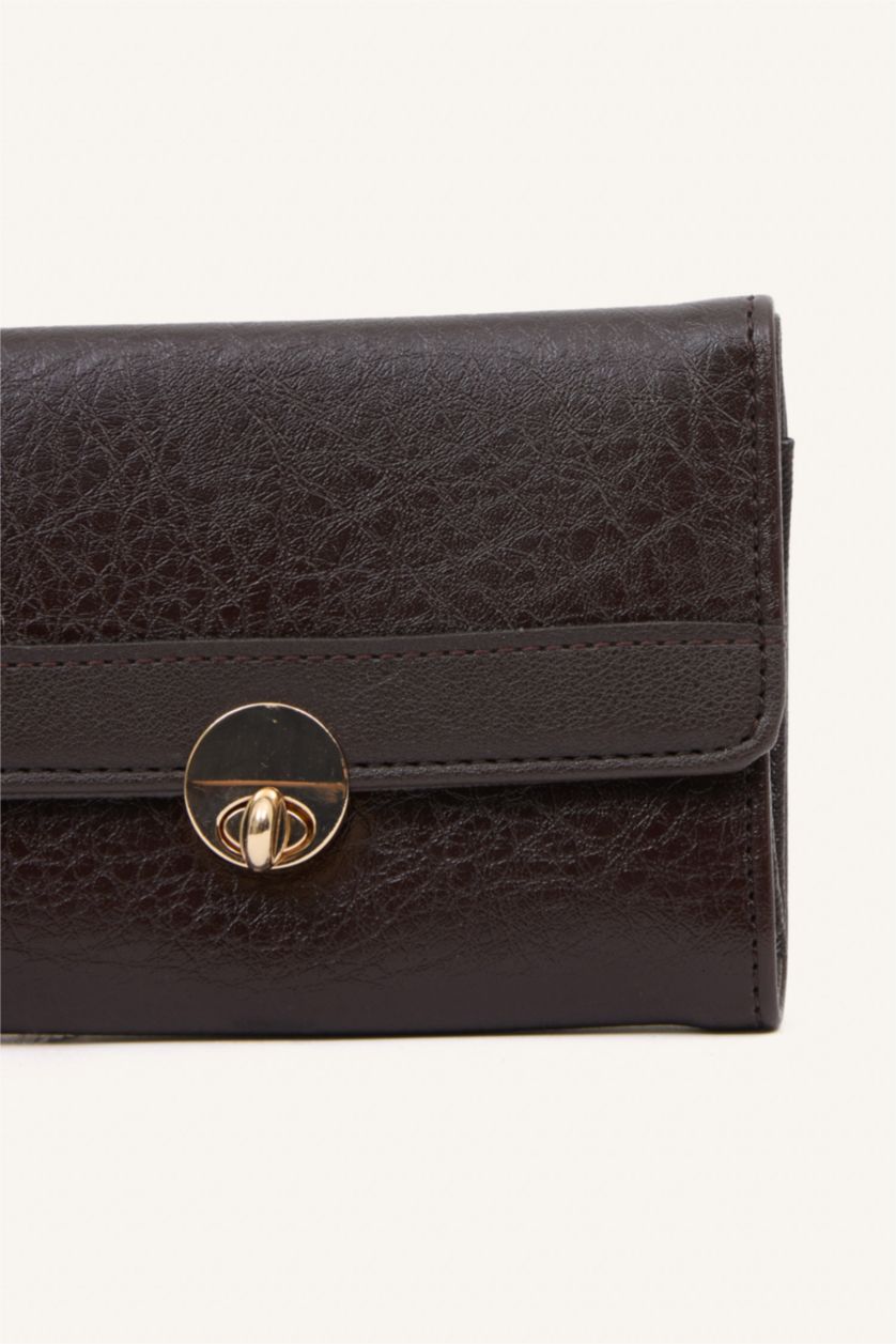 Kadın Kahve Suni Deri Cüzdan