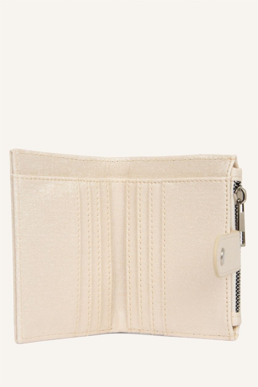 Kadın Bej Suni Deri Cüzdan