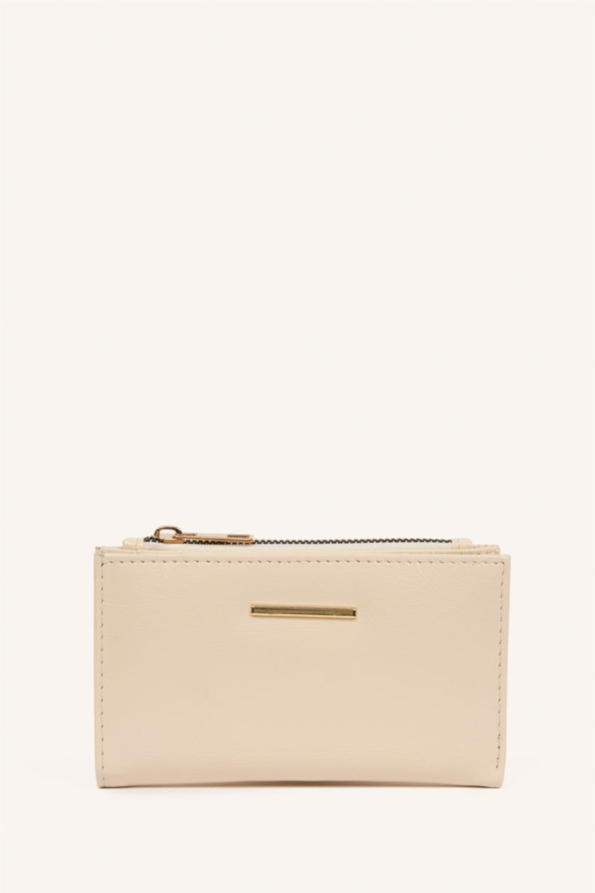 Kadın Bej Suni Deri Cüzdan