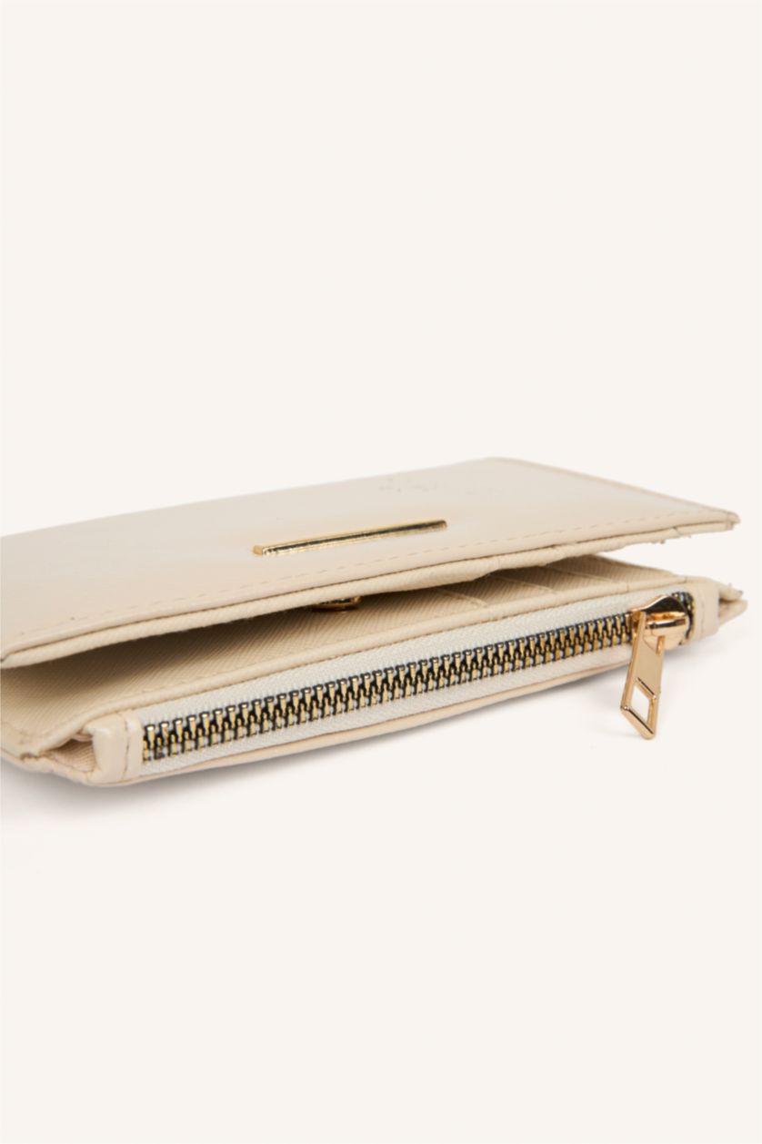 Kadın Bej Suni Deri Cüzdan