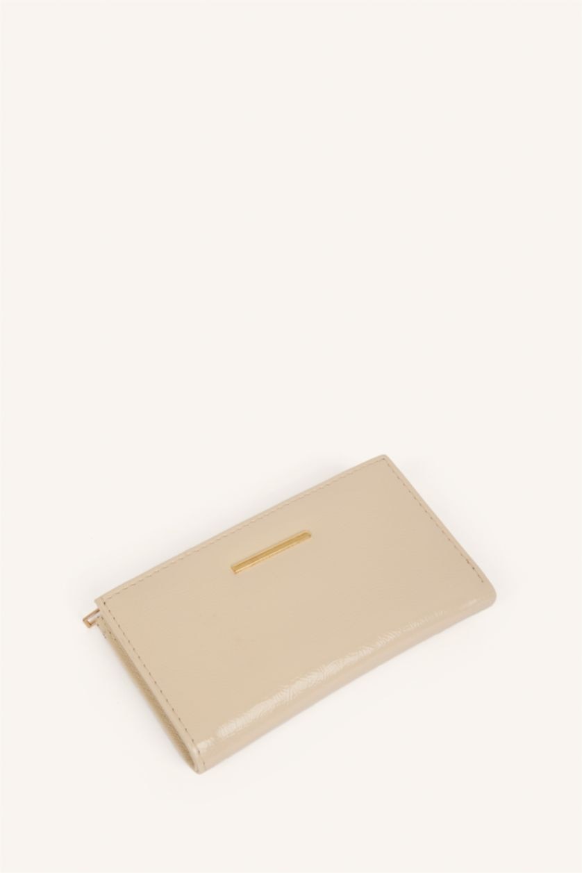 Kadın Bej Suni Deri Cüzdan