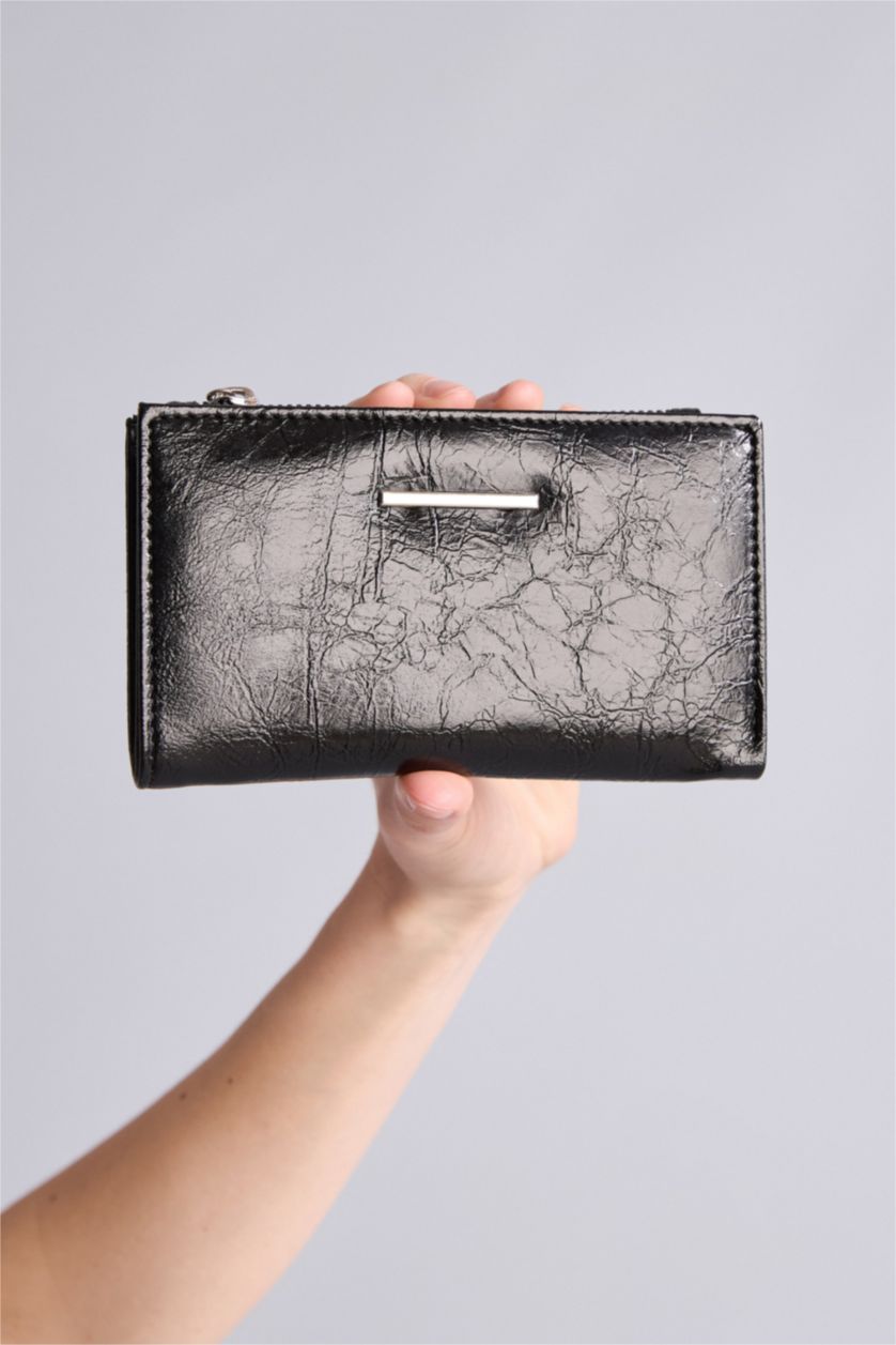 Kadın Siyah Suni Deri Cüzdan