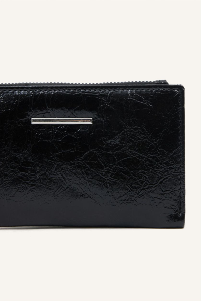 Kadın Siyah Suni Deri Cüzdan
