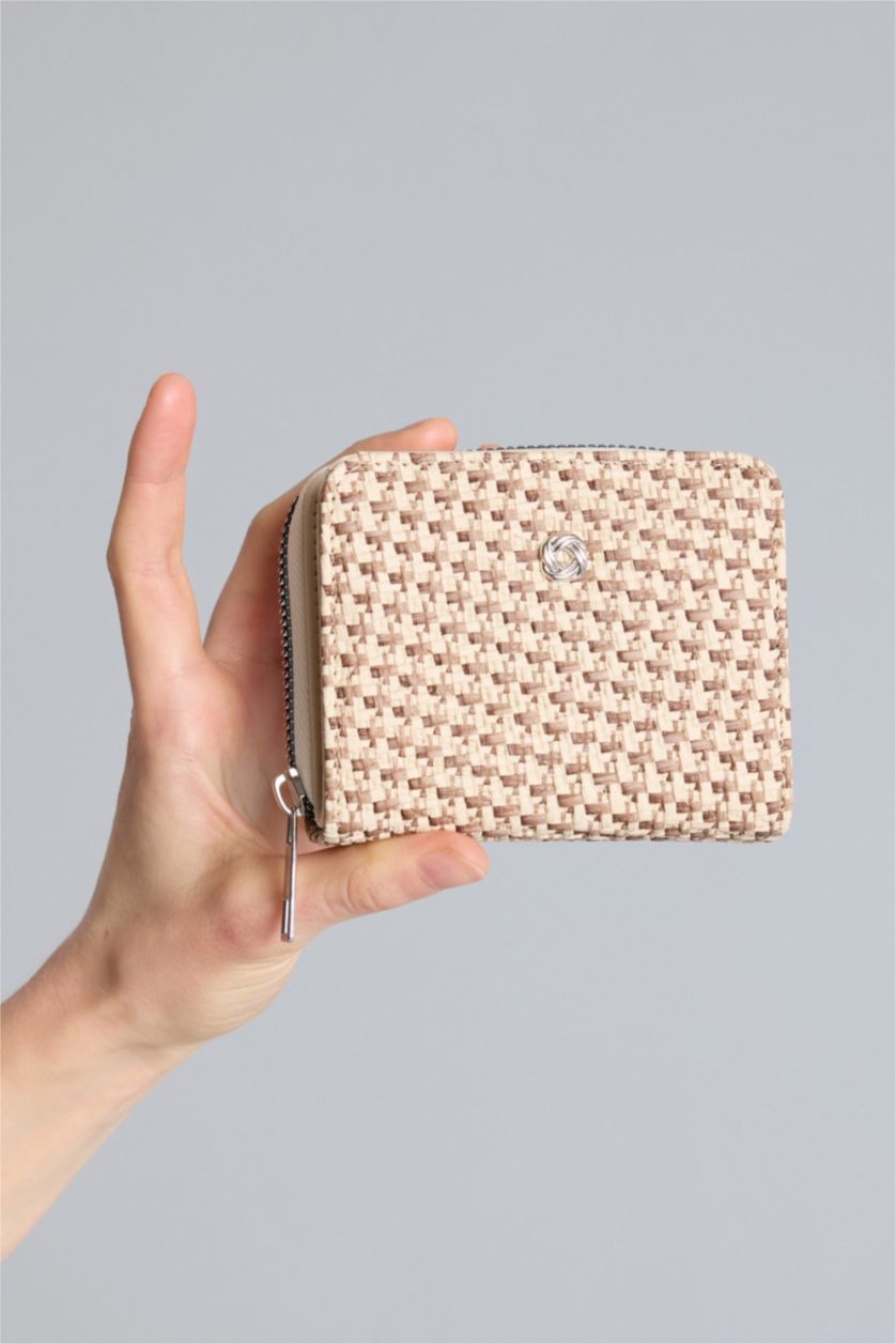 Kadın Bej Suni Deri Cüzdan