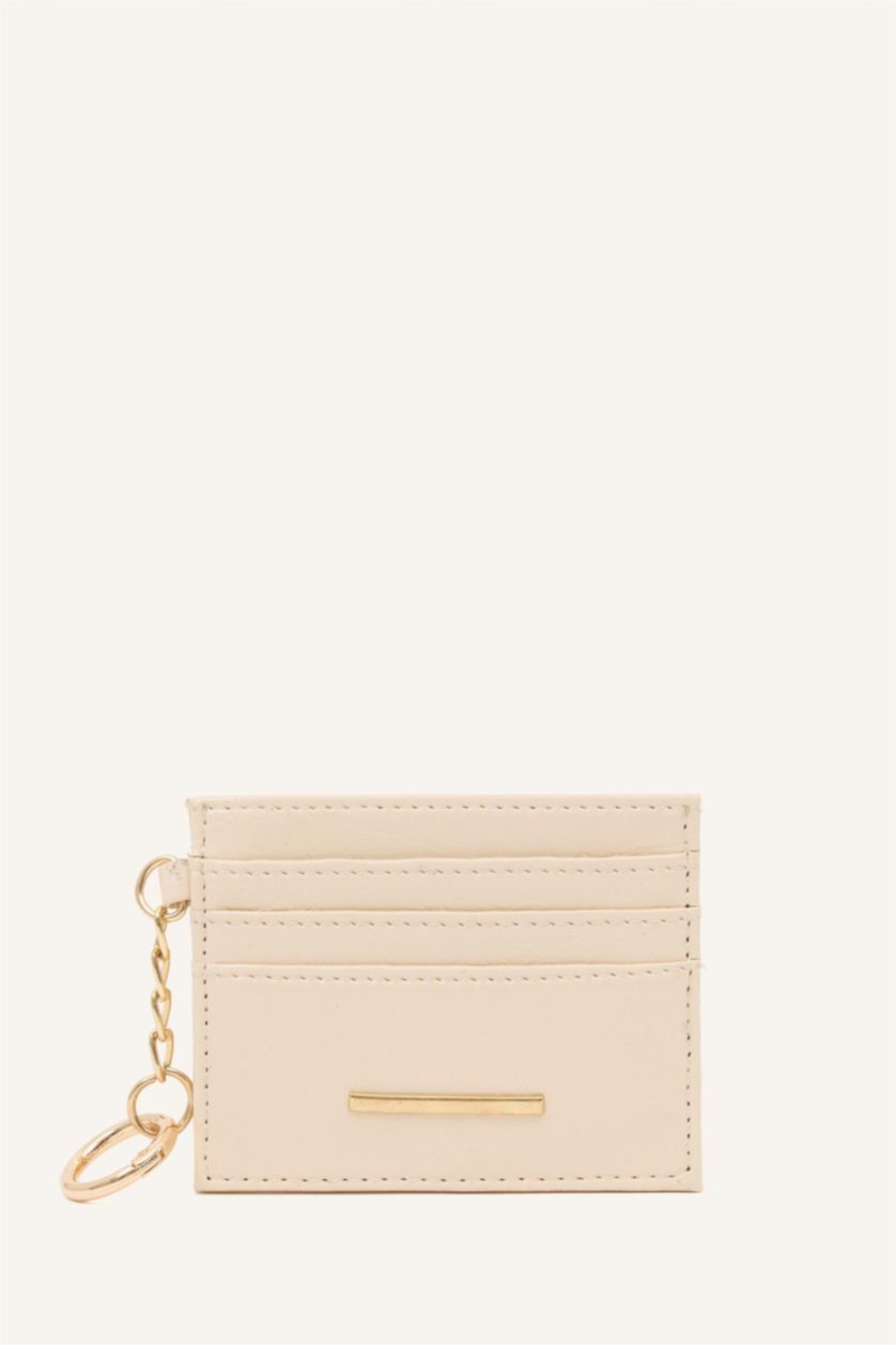 WOMAN Beige Woman Business Card Wallet
