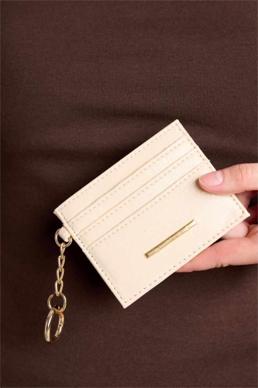 WOMAN Beige Woman Business Card Wallet