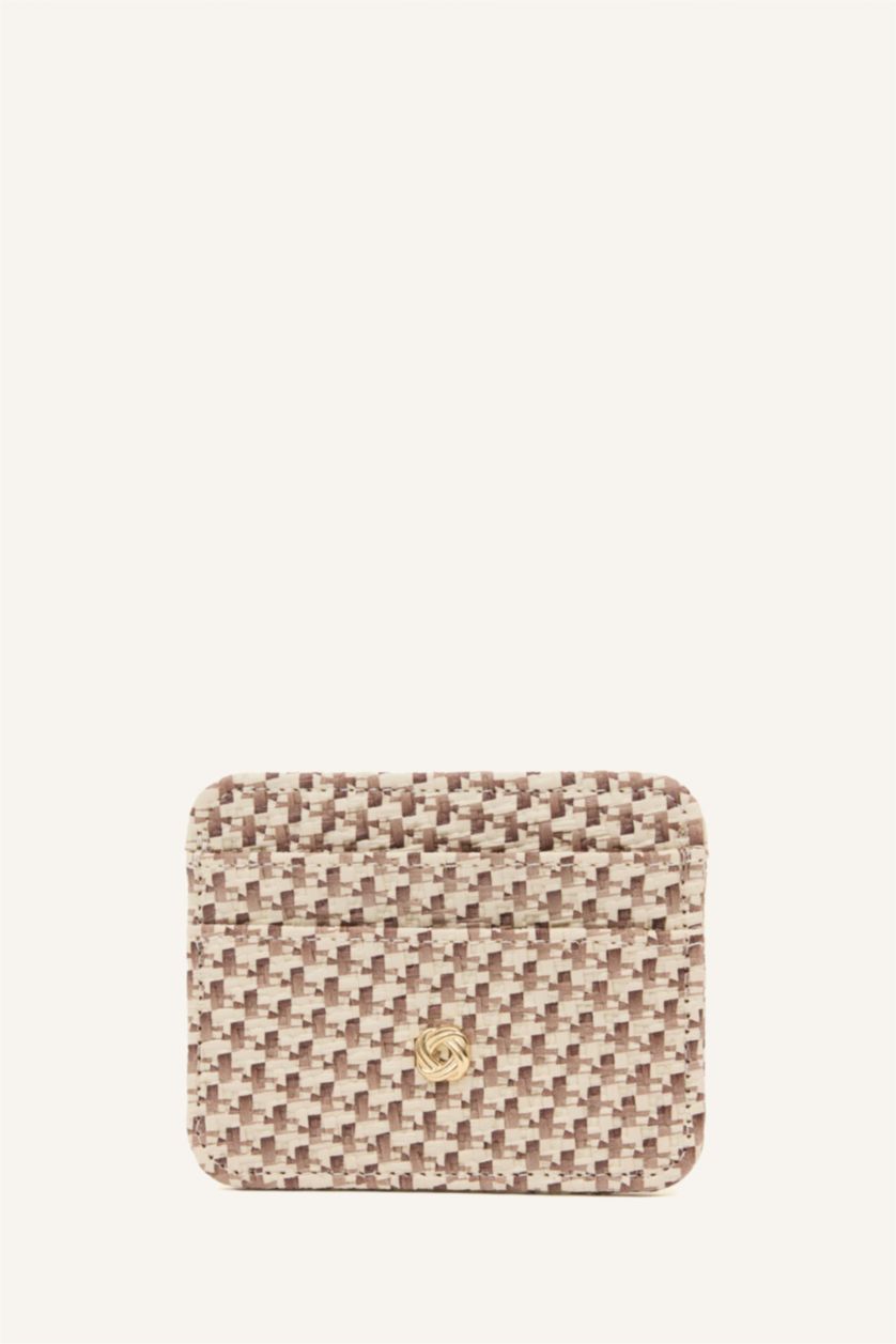 Women Beige Woman Business Card Wallet