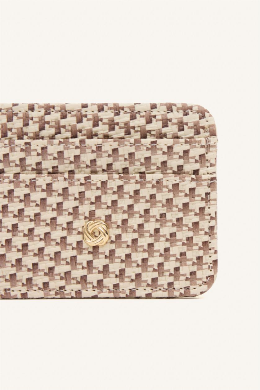 Women Beige Woman Business Card Wallet