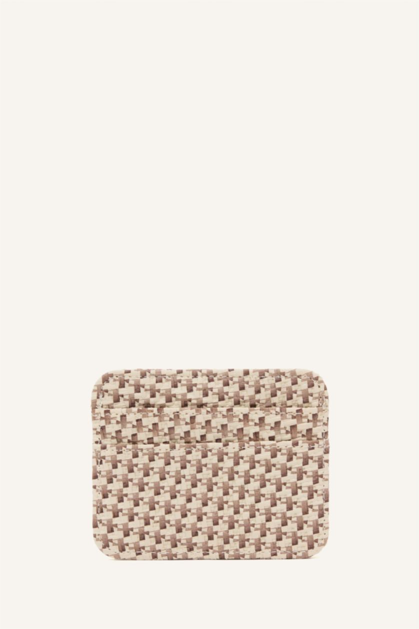 Women Beige Woman Business Card Wallet