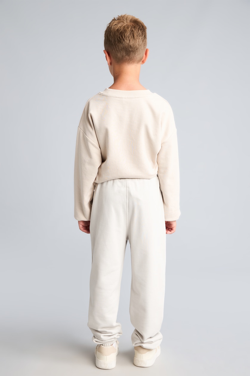 Boys & Teens Light Grey Boy Elastic Waist Patch Detail Sweatpants
