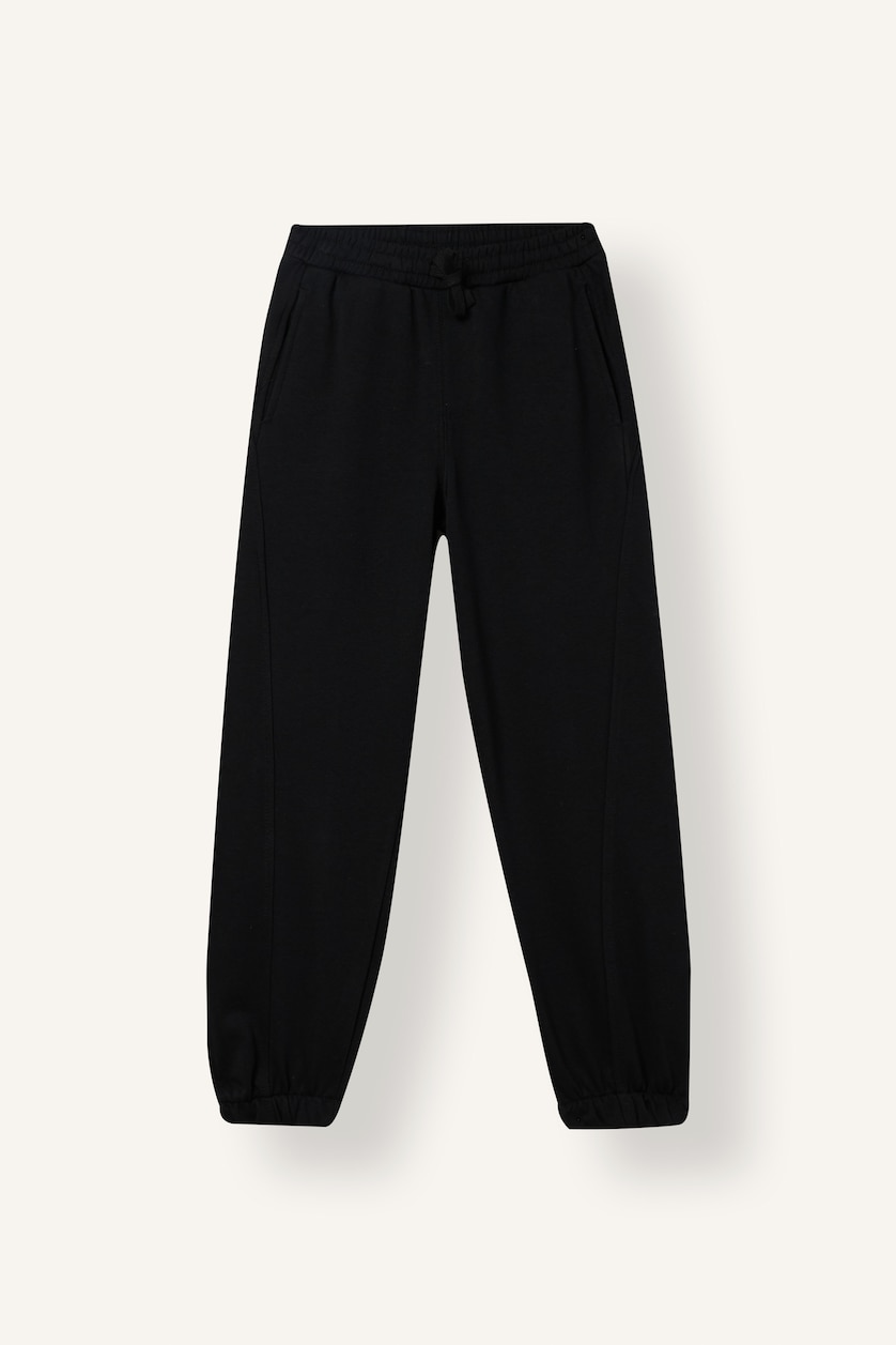 Erkek Çocuk - Genç Erkek Siyah Oversize Eşofman Altı Erkek Çocuk