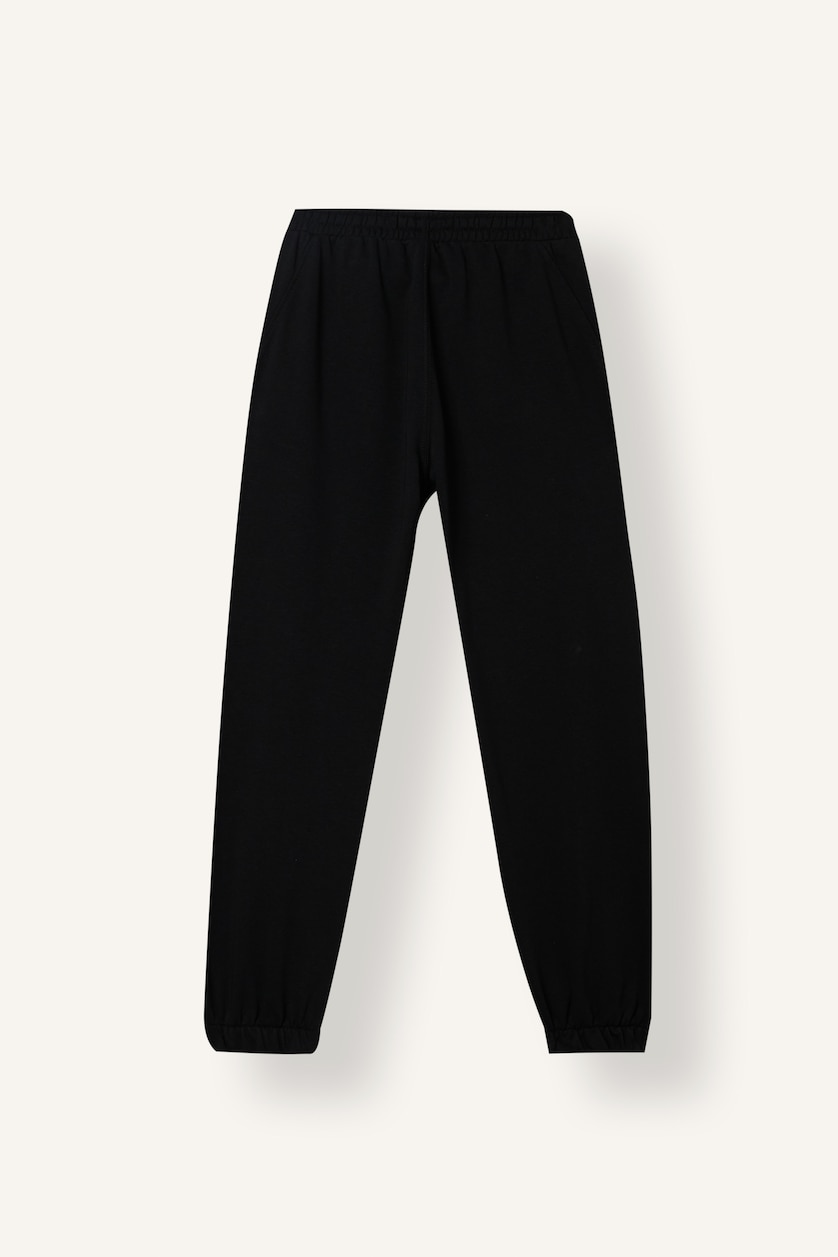 Erkek Çocuk - Genç Erkek Siyah Oversize Eşofman Altı Erkek Çocuk