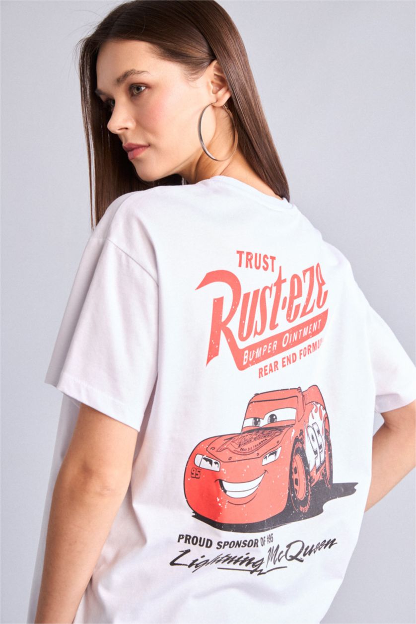 Women White Oversize Fit Short Sleeve T-Shirt
