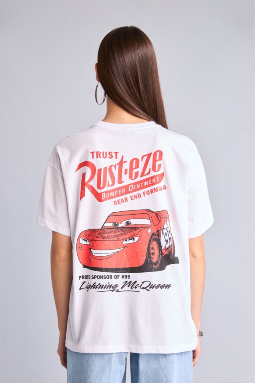 Women White Oversize Fit Short Sleeve T-Shirt