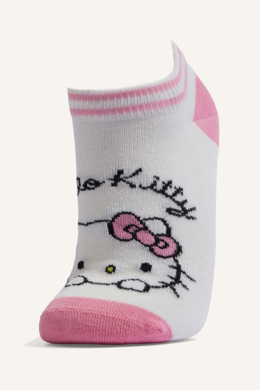 Young Girls - Teen Girls White Girl Hello Kitty Licensed 3 piece Short Socks