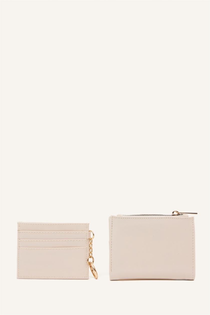 Women Beige Woman 2 piece Faux Leather Wallets