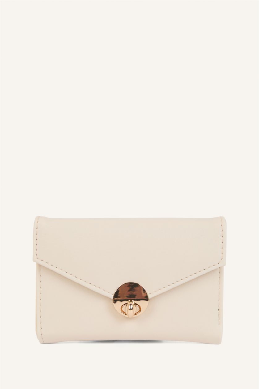 Kadın Açık Bej Kadın Fularlı Suni Deri Cüzdan