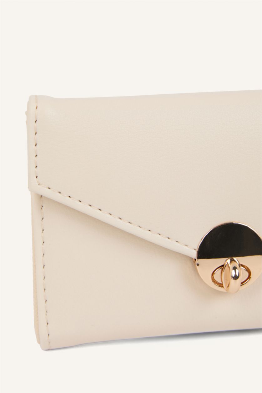 Kadın Açık Bej Kadın Fularlı Suni Deri Cüzdan