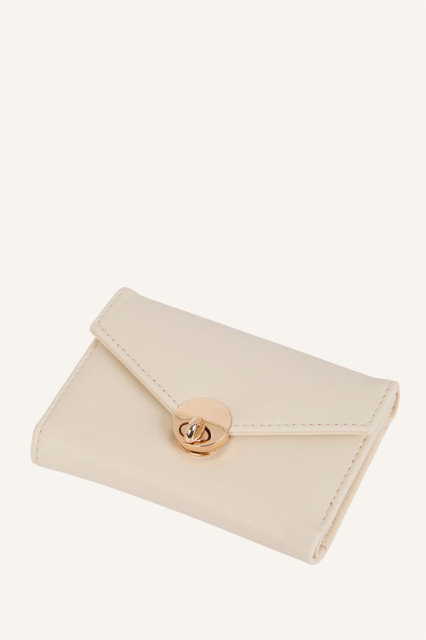 Kadın Açık Bej Kadın Fularlı Suni Deri Cüzdan