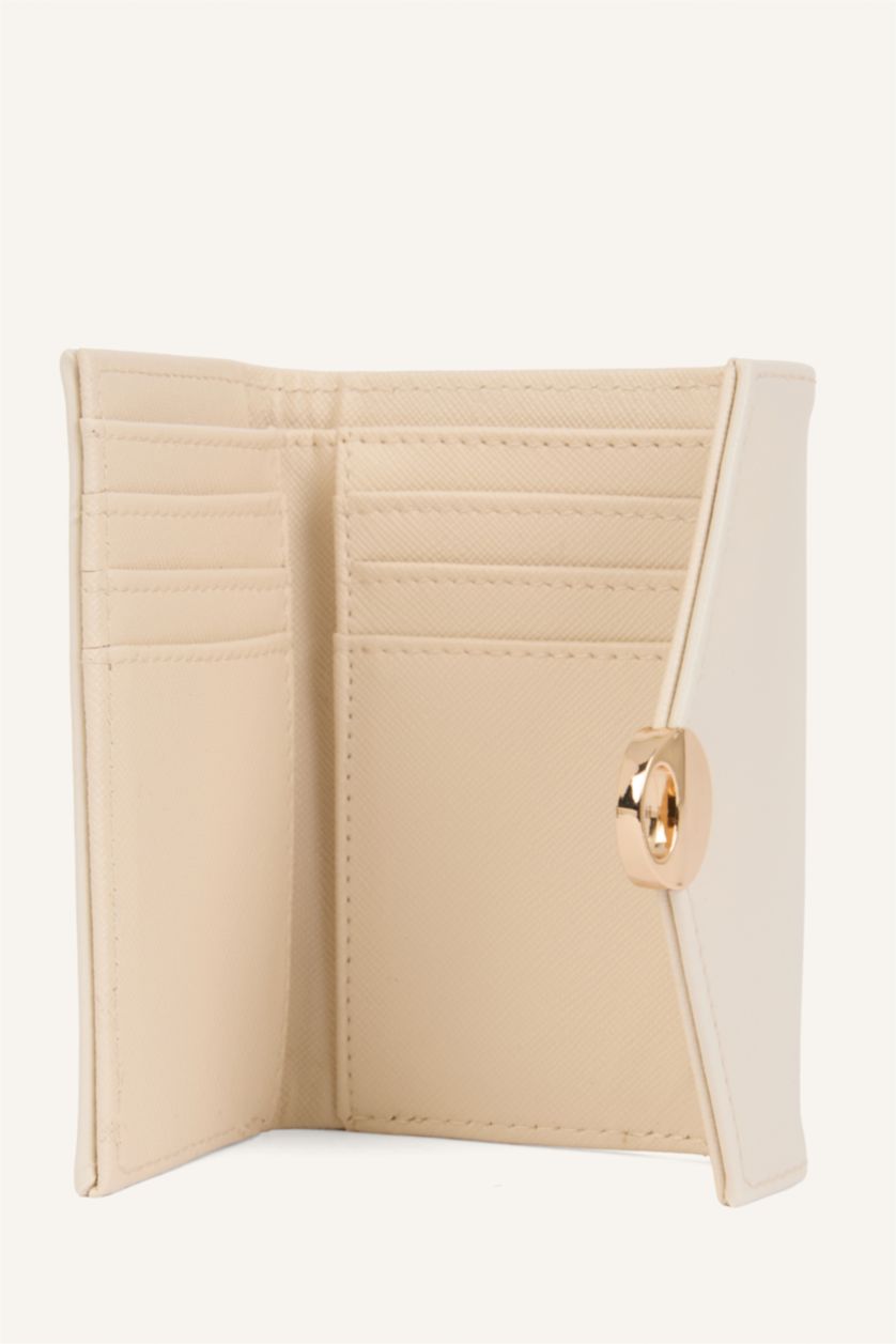 Kadın Açık Bej Kadın Fularlı Suni Deri Cüzdan