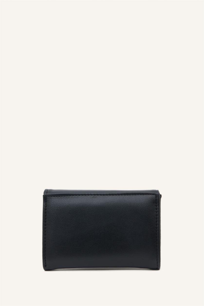 Kadın Siyah Kadın Fularlı Suni Deri Cüzdan