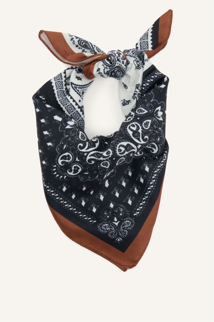 Kadın Siyah Kadın Fularlı Suni Deri Cüzdan