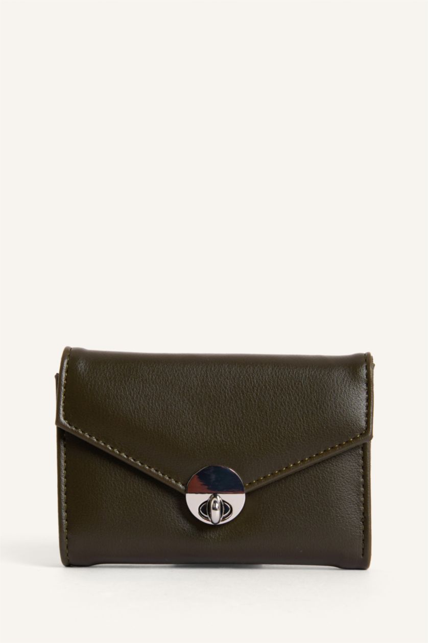 Kadın Haki Kadın Fularlı Suni Deri Cüzdan